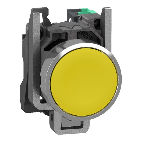 SCHNEIDER ELECTRIC - Drucktaster, Harmony XB4, Metall, 22mm, gelb, unbeschriftet, tastend, 1S, Push-In