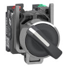 SCHNEIDER ELECTRIC - Wahlschalter, Knebelschalter, Harmony XB4, Metall, 22mm, schwarz, 2 Stellungen, rastend, 1S+1Ö, Push-In