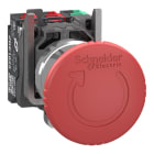 SCHNEIDER ELECTRIC - Not-Aus/Not-Halt-Schalter, Harmony XB4, Metall, 22mm, rot, Pilz 40mm, Drehentriegelung, 1S+2Ö, Push-In