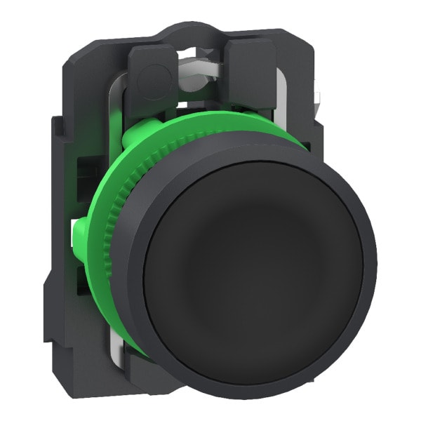 SCHNEIDER ELECTRIC - Drucktaster, Harmony XB5, Kunststoff, 22mm, schwarz, unbeschriftet, tastend, 1S, Push-In