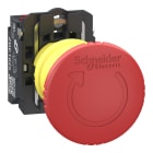 SCHNEIDER ELECTRIC - Not-Aus/Not-Halt-Schalter, Harmony XB5, Kunststoff, 22mm, rot, Pilz 40mm, Drehentriegelung, 1S+1Ö, Push-In