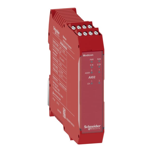 SCHNEIDER ELECTRIC - Analoges Erweiterungsmodul Modicon XPSMCM, 2 sichere Analogeingänge, 0/2-10V, 0/4-20 mA, Schraubklemmen