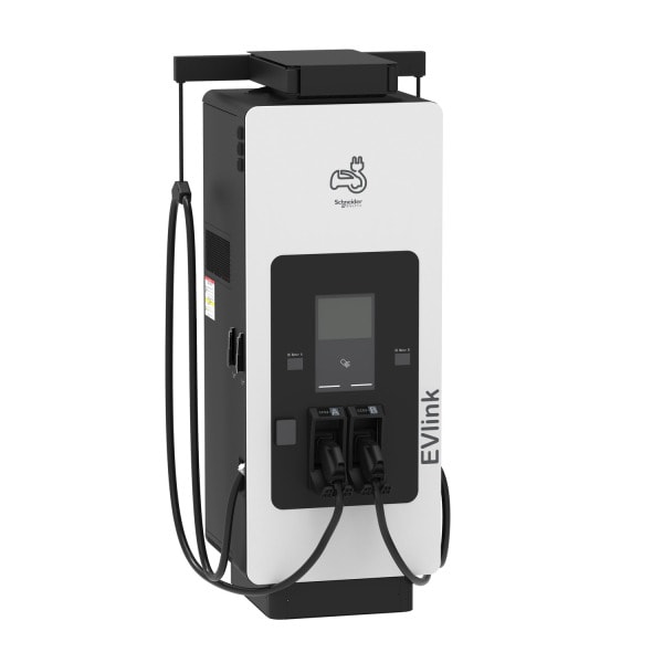 SCHNEIDER ELECTRIC - DC Ladestation 150kW, 2xCCS2 3,6m, 4G, ISO15118, IK10, IP55, C4, Display, MessEV, Bezahlterminal