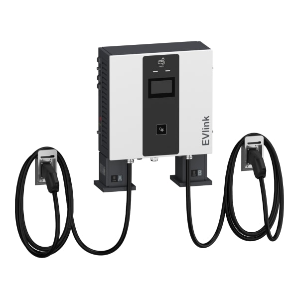 SCHNEIDER ELECTRIC - Pro DC Wallbox 60kW, 2xCCS2 7m, ohne Kabelmanagementsystem, 4G, ISO15118, IK10, IP55, C3M, Display
