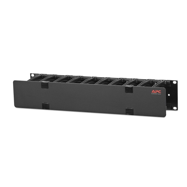 APC - Horizontaler Kabelmanager, 2 HE x 4 Zoll (10,16 cm) Tiefe, Einseitig mit Abdeckung