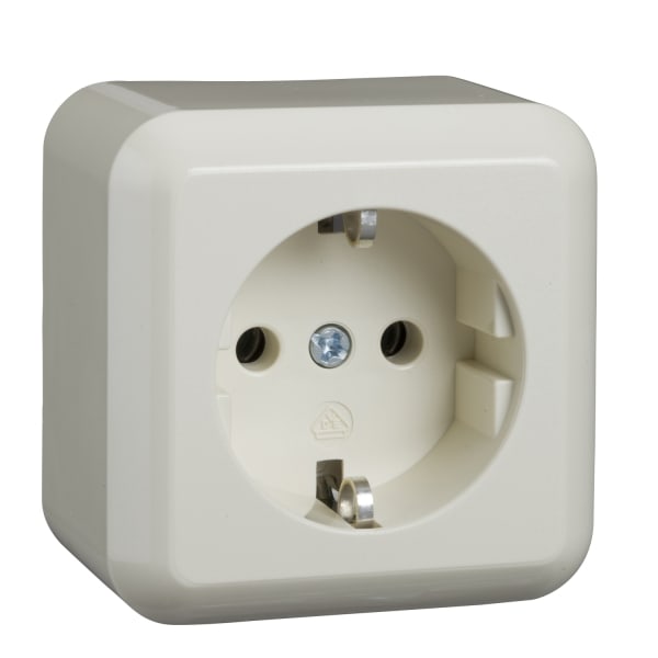 ELSO - Steckdose 16A CONTURA Schraubklemme perlweiß