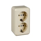 ELSO - Steckdose 2-fach 16A CONTURA Schraubklemme perlweiß
