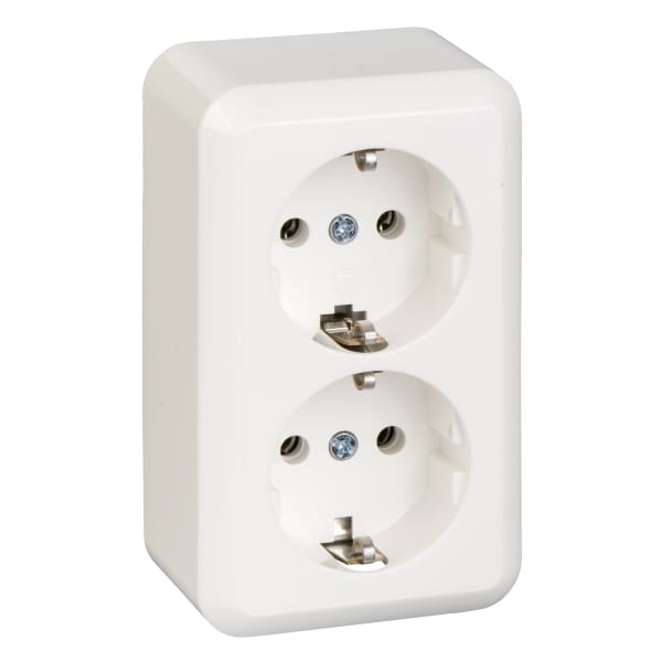 ELSO - Steckdose 2-fach 16A CONTURA Schraubklemme reinweiß