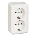 ELSO - Steckdose 2-fach 16A CONTURA Schraubklemme reinweiß