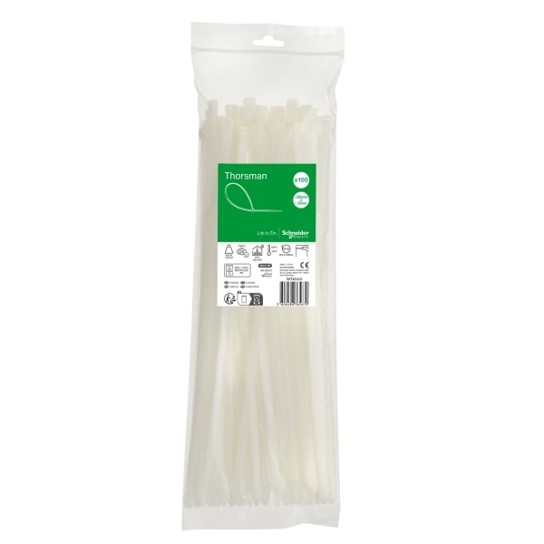 SCHNEIDER ELECTRIC - Kabelbinder Thorsman, Abmessung: 380X7,6 mm, VPE=100 Stück Farbe: klar