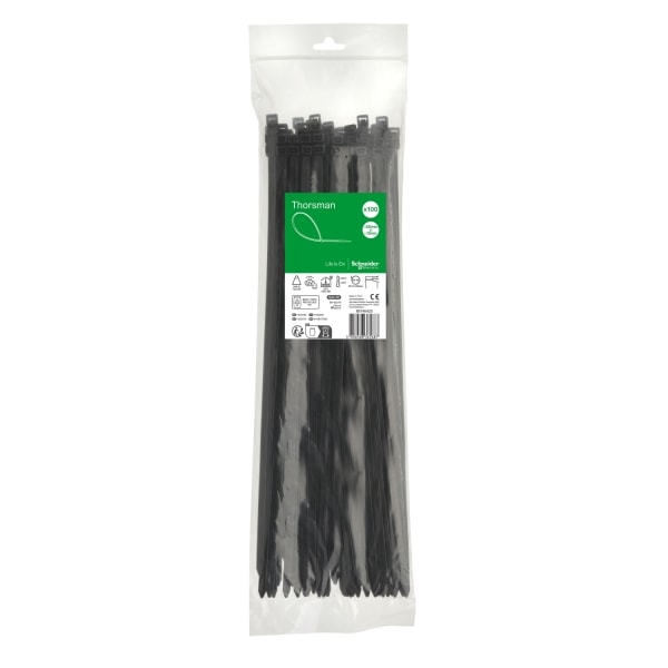 SCHNEIDER ELECTRIC - Kabelbinder Thorsman, Abmessung: 380X7,6 mm, VPE=100 Stück Farbe schwarz