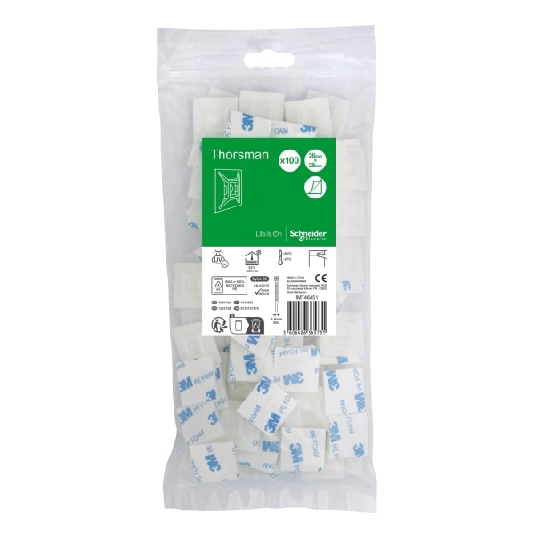 SCHNEIDER ELECTRIC - Selbstklebender Sockel fuer Kabelbinder max. 4,8mm Breite VPE: 100 Stück klar