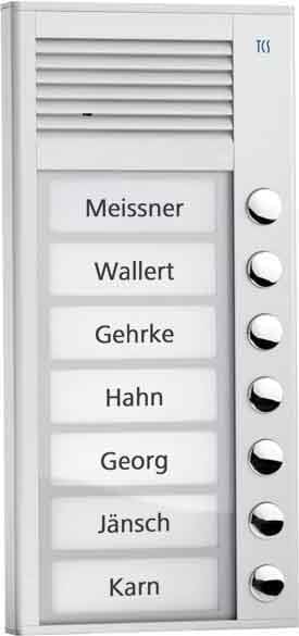 TCS - Audio Außenstation Pak 7 Tasten 1-Reihig AP Silber