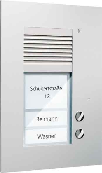 TCS - Audio Außenstation Puk 2 Tasten 1-Spaltig UP Silber