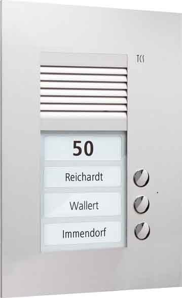 TCS - Audio Außenstation Puk 3 Tasten 1-Spaltig UP Silber
