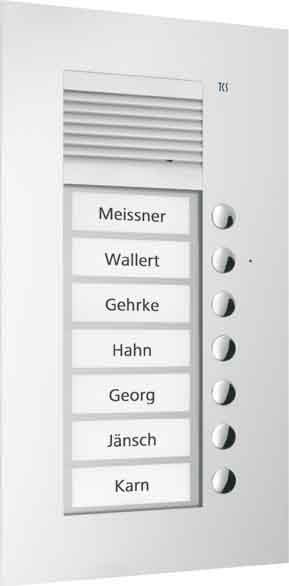 TCS - Audio Außenstation Puk 7 Tasten 1-Spaltig UP Silber