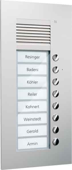 TCS - Audio Außenstation Puk 8 Tasten 1-Spaltig UP Silber