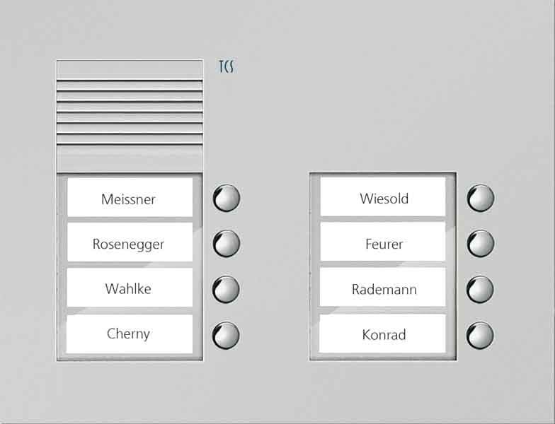 TCS - Audio Außenstation Puk 8 Tasten 2-Spaltig UP Silber