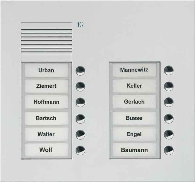TCS - Audio Außenstation Puk 12 Tasten 2-Spaltig UP Silber