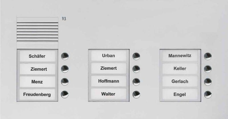 TCS - Audio Außenstation Puk 12 Tasten 3-Spaltig UP Silber