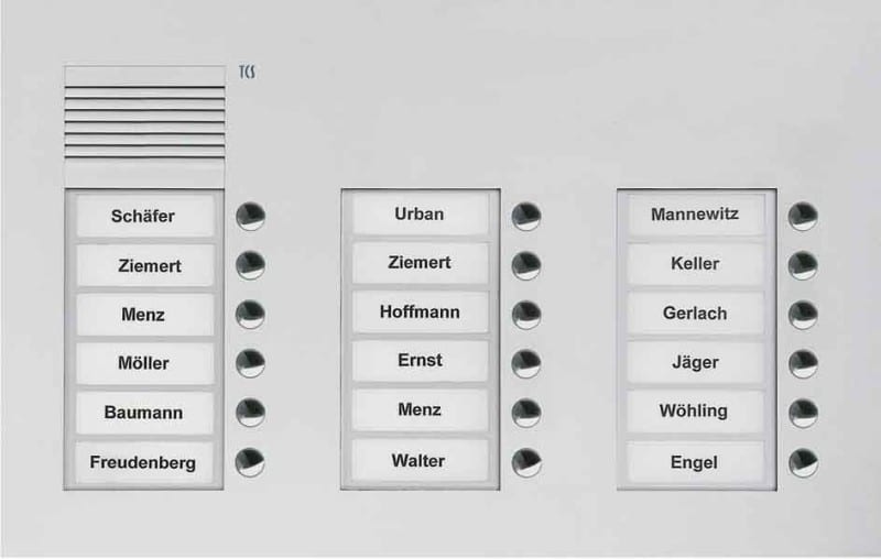 TCS - Audio Außenstation Puk 18 Tasten 3-Spaltig UP Silber