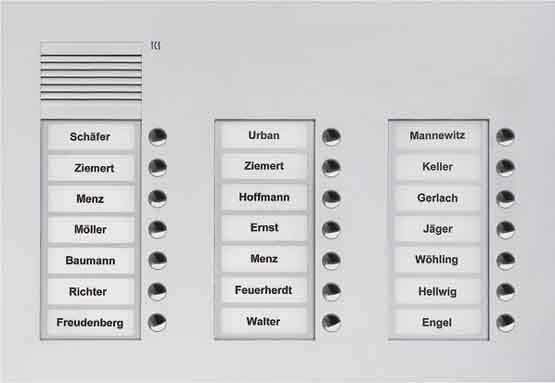 TCS - Audio Außenstation Puk 21 Tasten 3-Spaltig UP Silber