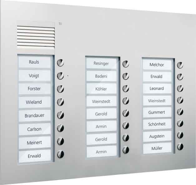 TCS - Audio Außenstation Puk 24 Tasten 3-Spaltig UP Silber