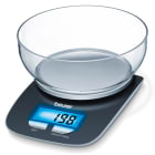 BEURER - Küchenwaage b.3kg 1gTeil. LCD Kst.Schüssel sw