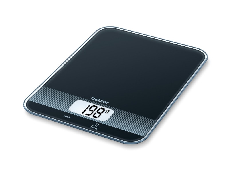 BEURER - Küchenwaage b.5kg 1gTeilung Tara LCD Glas schwarz