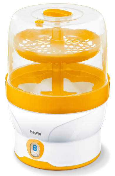 BEURER - Dampf-Sterilisator 500W digital 6Fläschchen LED weiß-gelb