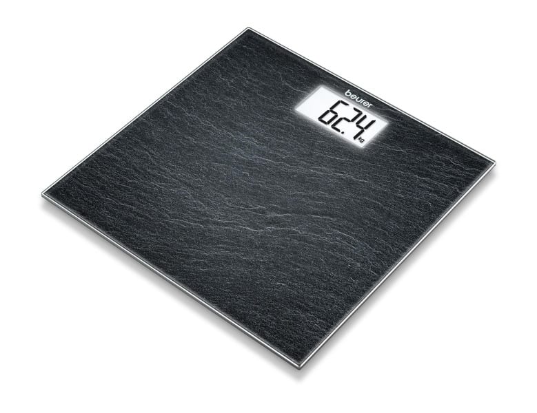 BEURER - Personenwaage b.150kg 100gTeil Glas LCD-Anzeige slate