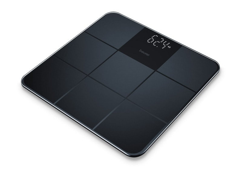 BEURER - Personenwaage b.180kg 100gTeil Glas LCD-Anzeige schwarz