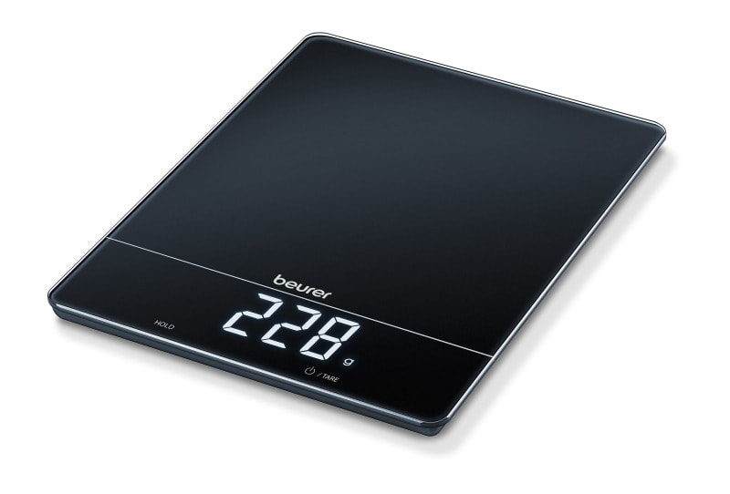 BEURER - Küchenwaage b.15kg 1gTeilung Tara LCD Glas schwarz