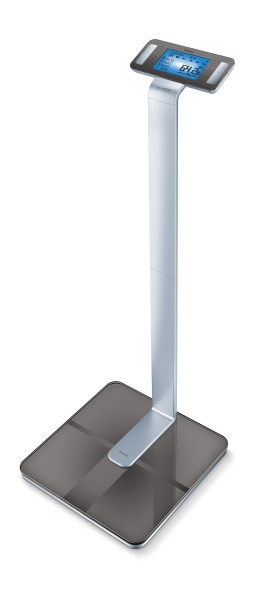 BEURER - Fettanalysewaage b.200kg Glas Dot-Matrix-LCD Elektroden sw