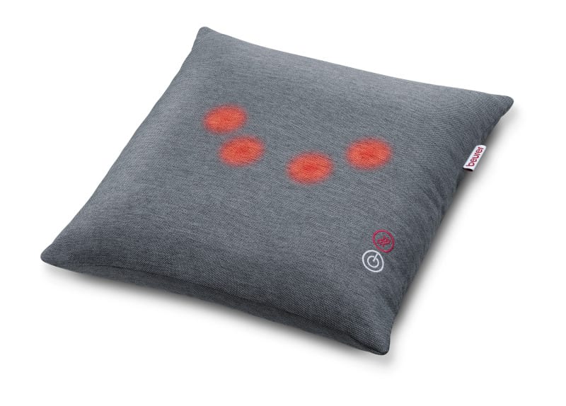 BEURER - Massagekissen Shiatsu 4Köpfe Wärmef.+Licht rotierend grau