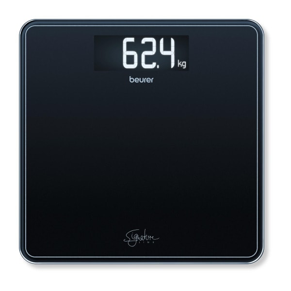 BEURER - Personenwaage b.200kg 100gTeil Glas XLLCD-Anzeige sw