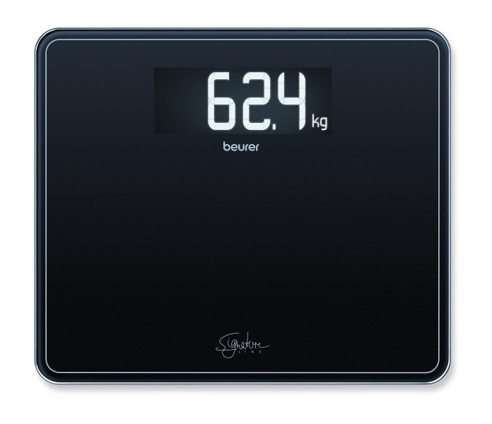 BEURER - Personenwaage b.200kg 100gTeil Glas XXLLCD-Anzeige sw