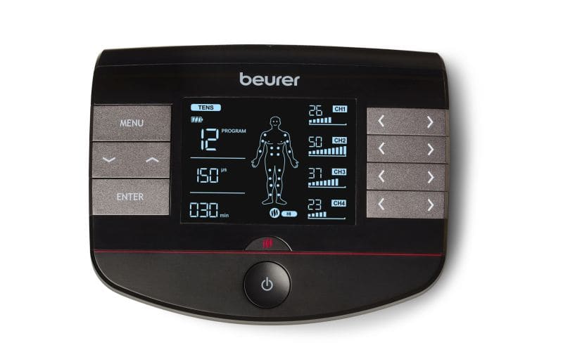 BEURER - TENS/EMS Gerät 4in1 64Progr. 4Kanäle 8Elektroden Wärmef. sw