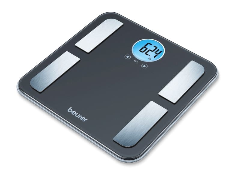 BEURER - Fettanalysewaage 180kg Glas LCD-Anz 10Speicher AMR BMI sw