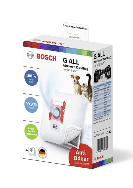 BOSCH BSHG CP - AirFresh-Staubbeutel Typ G ALL außer BSG8 BSN BSG1 (4Stk)