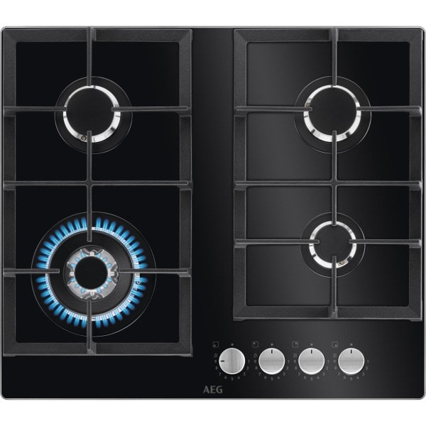 AEG HAUSGERÄTE - Gas Kochstelle Glaskeramik 60cm 4Brenner Wokbrenner sw