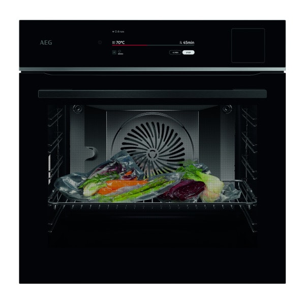 AEG HAUSGERÄTE - Einbaudampfbackofen 27BA 70L LongCl Dampfreinig. Uhr A++ sw