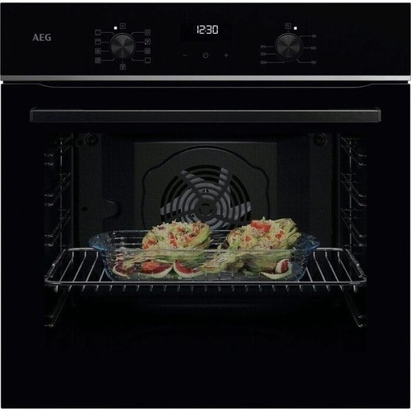 AEG HAUSGERÄTE - Einbaubackrohr 9BA 72L LongCl. AquaCl WLAN Uhr A+ schwarz