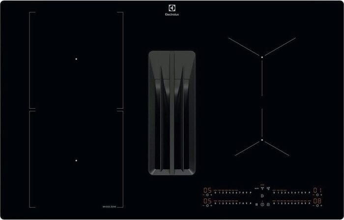 ELECTROLUX - Glaskeramik Kochstelle 80cm 4xInd 1xBridgeF Dunstabz Rahmenl