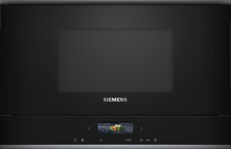SIEMENS BSHG - EinbauMikrowelle m.Grill 60cm 900W 5St. 21L links sw-edst