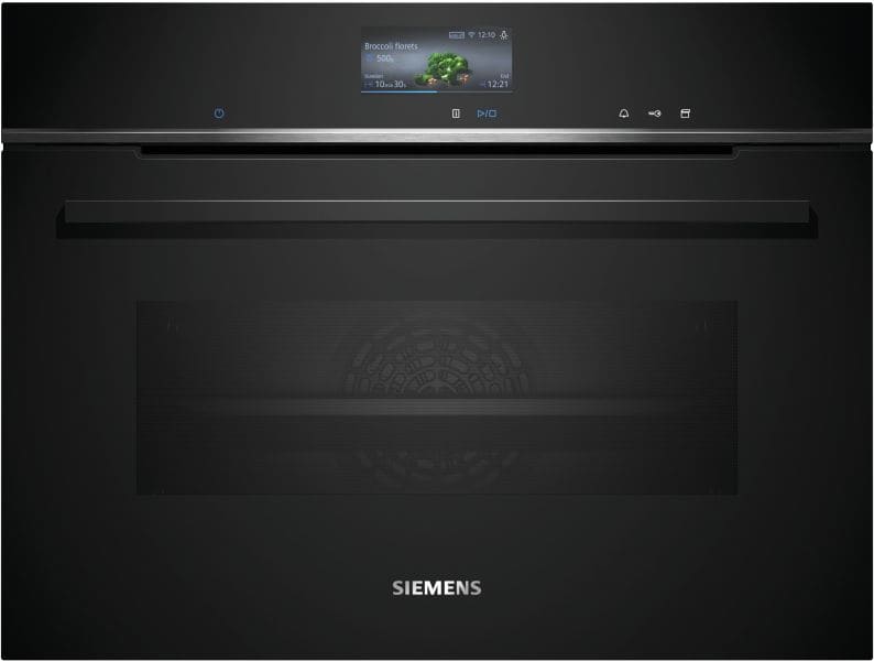 SIEMENS BSHG - Kompaktdampfbackofen 4D 21BA 47L EcoClean Disp. Uhr sw-edst