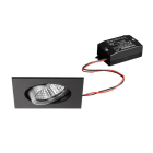 BRUMBERG - JARRID-S LED-Einbaustr.set quadr. sw./alu m. 230V 6W 3000K 38°