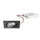 BRUMBERG - JARRID-S LED-Einbaustr.set quadr. sw./alu m. 230V 6W 3000K 38°