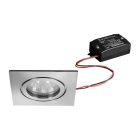 BRUMBERG - Einbdownl. quadr. 230V 6W 3000K IP54 edelst. m. V4A 38°
