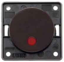 BERKER - INTEGRO Classic Wipptaster mit Beleuchtung und roter Linse, braun matt
